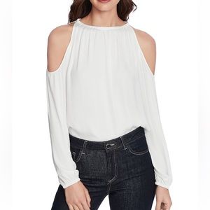 1.STATE One Shoulder Blouson Top